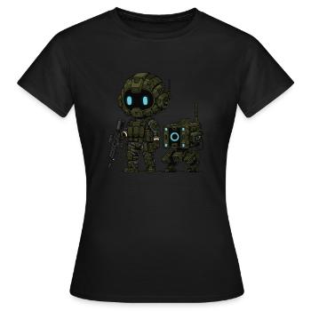 Nova-Sentinel mit Sidekick Byte! - Frauen T-Shirt - Schwarz - Vorne - AI Model Female 172 dark (172cm)