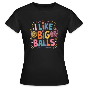 Knitting humor with cheeky charm - Women's T-Shirt - black - Front - AI Model Female 172 dark (172cm)