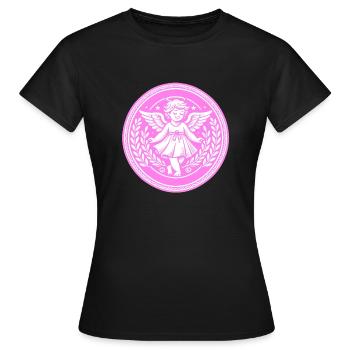 Logo de l’ange gardien - T-shirt Femme - noir - Devant - AI Model Female 172 dark (172cm)