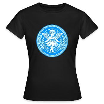 Logo de l’ange gardien - T-shirt Femme - noir - Devant - AI Model Female 172 dark (172cm)