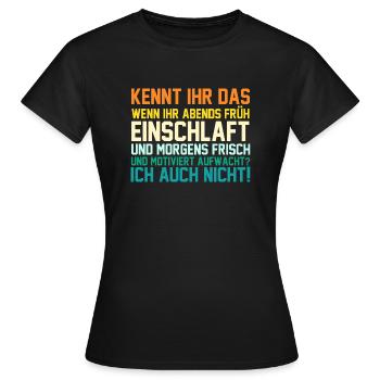 Motivation des lève-tard paresseux - T-shirt Femme - noir - Devant - AI Model Female 172 dark (172cm)