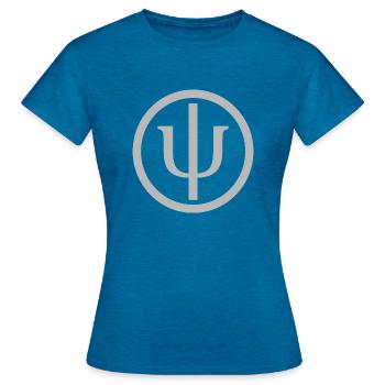 Psycho - Frauen T-Shirt - Antikblaues Saphir meliert - Vorne - AI Model Female 172 dark (172cm)