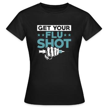 Faites-vous vacciner contre la grippe Aidant aidant - T-shirt Femme - noir - Devant - AI Model Female 172 dark (172cm)