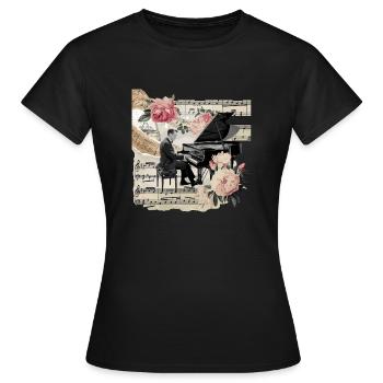 Melodic Symphony Tee - Women's T-Shirt - black - Front - AI Model Female 172 dark (172cm)