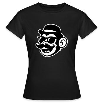 Singe Sir Moustache - T-shirt Femme - noir - Devant - AI Model Female 172 dark (172cm)