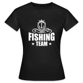 Fishing Team Fishing Hook - Women's T-Shirt - black - Front - AI Model Female 172 dark (172cm)
