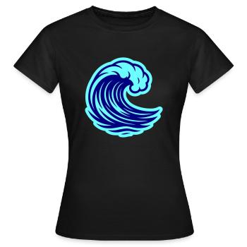 Welle Ozean - Frauen T-Shirt - Schwarz - Vorne - AI Model Female 172 dark (172cm)