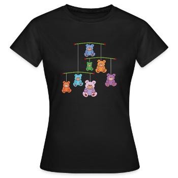 Mobilé mit Teddybären - Frauen T-Shirt - Schwarz - Vorne - AI Model Female 172 dark (172cm)