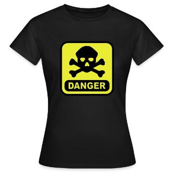 Crâne danger - T-shirt Femme - noir - Devant - AI Model Female 172 dark (172cm)