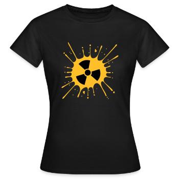 atomic symbol radioactive warning caution note - Women's T-Shirt - black - Front - AI Model Female 172 dark (172cm)