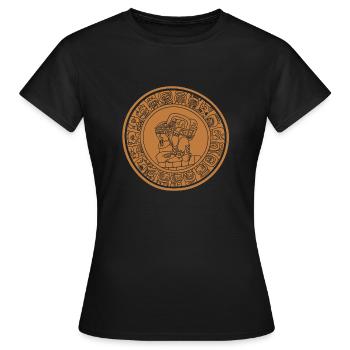 Calendrier Maya Calendrier Sun Horoscope Maya - T-shirt Femme - noir - Devant - AI Model Female 172 dark (172cm)