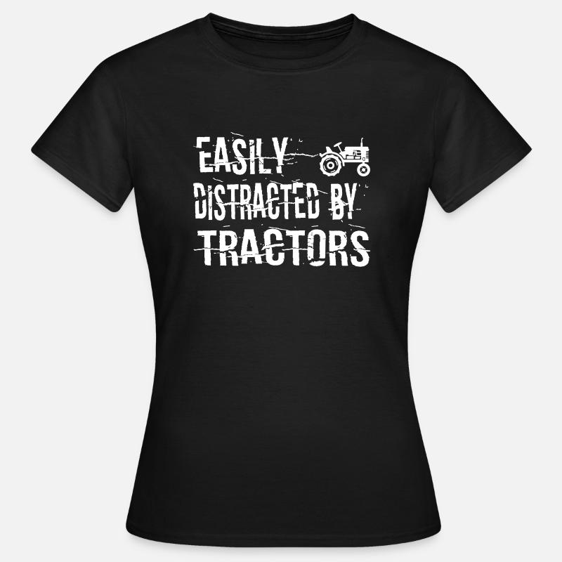 Distracted By Tractor - Women's T-Shirt - black
