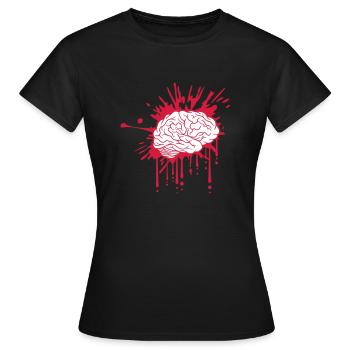 Conception de cerveau sanglant - T-shirt Femme - noir - Devant - AI Model Female 172 dark (172cm)