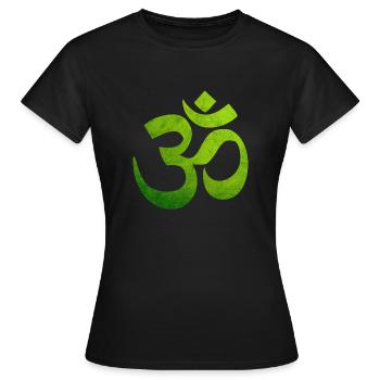 OM vert, Om, Om hindou, symbole Om, Aum, OM - T-shirt Femme - noir - Devant - AI Model Female 172 dark (172cm)