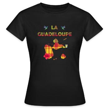 Guadeloupe - Frauen T-Shirt - Schwarz - Vorne - AI Model Female 172 dark (172cm)