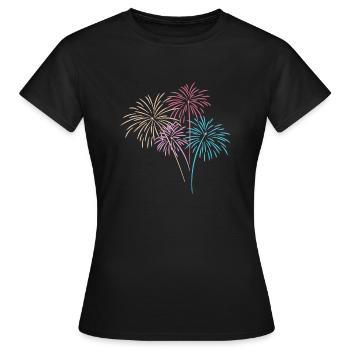 Feuerwerk - Frauen T-Shirt - Schwarz - Vorne - AI Model Female 172 dark (172cm)