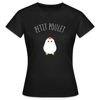 Design mignon poulet pour enfant - T-shirt Femme - noir - Devant - AI Model Female 172 dark (172cm)