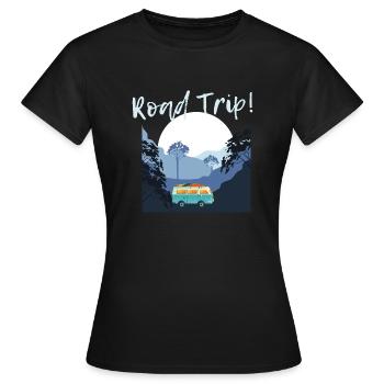 VAN ROAD TRIP - Frauen T-Shirt - Schwarz - Vorne - AI Model Female 172 dark (172cm)