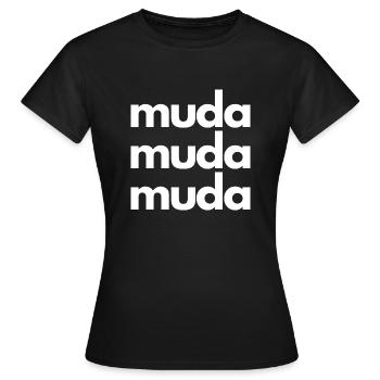 Citation de MUDA MUDA Dio tirée de l’anime de Jojo - T-shirt Femme - noir - Devant - AI Model Female 172 dark (172cm)