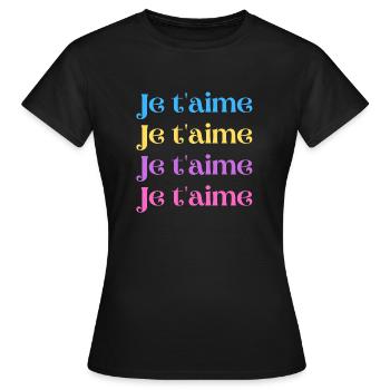 Ich liebe dich Ich liebe dich Ich liebe dich Ich liebe dich - Frauen T-Shirt - Schwarz - Vorne - AI Model Female 172 dark (172cm)