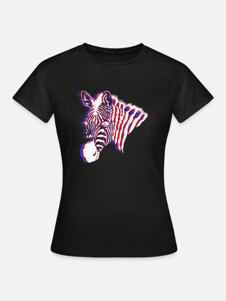 Zebra Neon - Frauen T-Shirt - Schwarz
