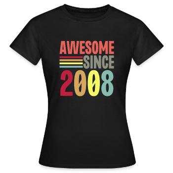 Awesome Since 2008 - Women's T-Shirt - black - Front - AI Model Female 172 dark (172cm)