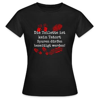 Die Toilette ist kein Tatort - Frauen T-Shirt - Schwarz - Vorne - AI Model Female 172 dark (172cm)