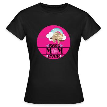 Best Mom ever - mum and baby sloth - Women's T-Shirt - black - Front - AI Model Female 172 dark (172cm)