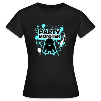 Partymonster hellblau - Frauen T-Shirt - Schwarz - Vorne - AI Model Female 172 dark (172cm)