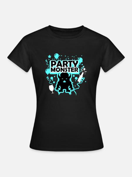 Partymonster hellblau - Frauen T-Shirt - Schwarz