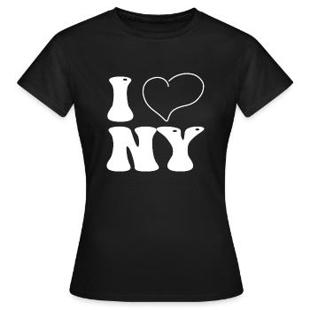 I LOVE NY - Women's T-Shirt - black - Front - AI Model Female 172 dark (172cm)