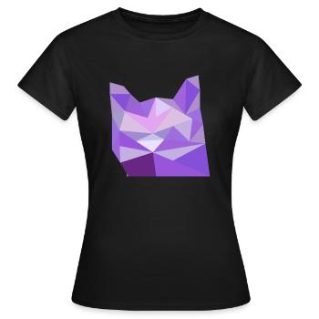 Katze niedrig poly pink - Frauen T-Shirt - Schwarz - Vorne - AI Model Female 172 dark (172cm)