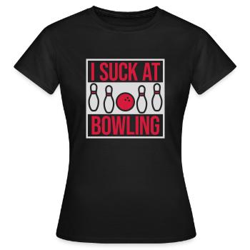 Je suis nul au bowling - T-shirt Femme - noir - Devant - AI Model Female 172 dark (172cm)