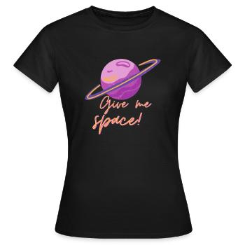Give me space - T-shirt Femme - noir - Devant - AI Model Female 172 dark (172cm)
