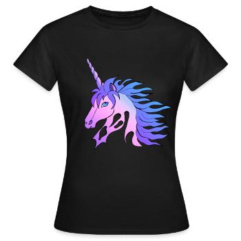 Unicorn unbelievably beautiful coloring - Women's T-Shirt - black - Front - AI Model Female 172 dark (172cm)