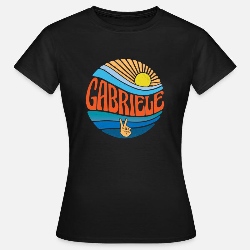Gabriele Camicia Vintage Sunset Gabriele Groovy Cravatta - Maglietta da donna - nero