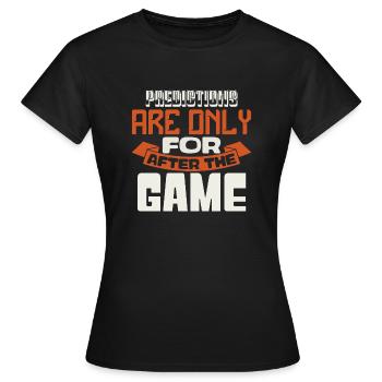 VORHERSAGEN GELTEN NUR FÜR NACH DEM SPIEL - Frauen T-Shirt - Schwarz - Vorne - AI Model Female 172 dark (172cm)