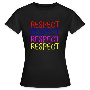 Le respect - T-shirt Femme - noir - Devant - AI Model Female 172 dark (172cm)