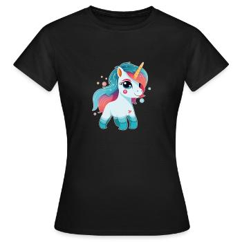 Cute Little Unicorn - Frauen T-Shirt - Schwarz - Vorne - AI Model Female 172 dark (172cm)