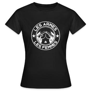 Les armes et les femmes - Tir et Tireur Sportif - T-shirt Femme - noir - Devant - AI Model Female 172 dark (172cm)