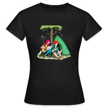 Camping romantic vintage - Women's T-Shirt - black - Front - AI Model Female 172 dark (172cm)