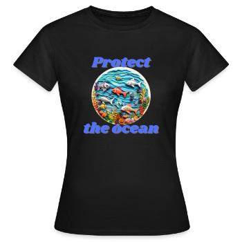 Protect the ocean - Women's T-Shirt - black - Front - AI Model Female 172 dark (172cm)