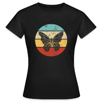 Conception de papillon Vinntage - T-shirt Femme - noir - Devant - AI Model Female 172 dark (172cm)