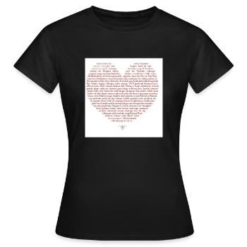 coeur promenade2 thumb - T-shirt Femme - noir - Devant - AI Model Female 172 dark (172cm)