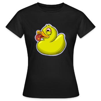 Quietscheente - Frauen T-Shirt - Schwarz - Vorne - AI Model Female 172 dark (172cm)
