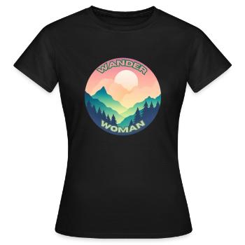 Wander Woman - Frauen T-Shirt - Schwarz - Vorne - AI Model Female 172 dark (172cm)