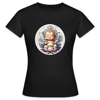 bébé Bouddha - meditation yoga relaxation - T-shirt Femme - noir - Devant - AI Model Female 172 dark (172cm)