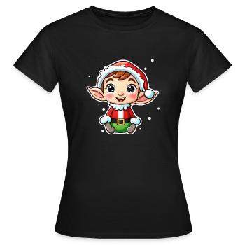 Elf Christmas Elf Gift Elf - Women's T-Shirt - black - Front - AI Model Female 172 dark (172cm)