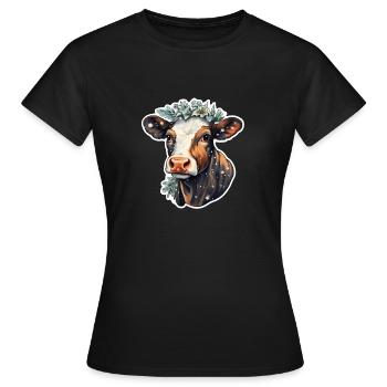 Veau de l’Avent avec couronne - T-shirt Femme - noir - Devant - AI Model Female 172 dark (172cm)