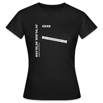 Flugplatz EDXB Design mit Namen und Koordinaten - Frauen T-Shirt - Schwarz - Vorne - AI Model Female 172 dark (172cm)